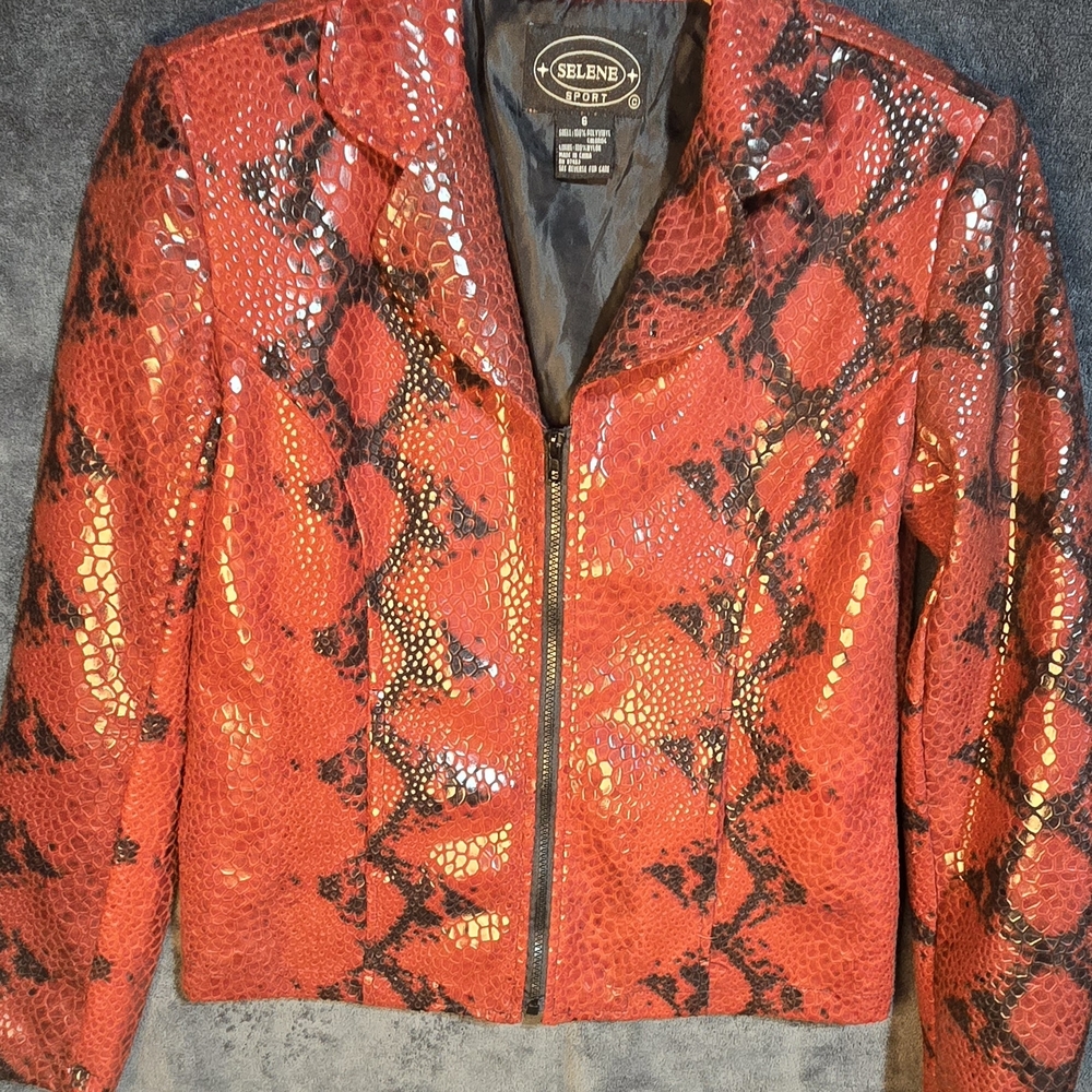 Women's Red Snake Print Jacket